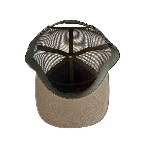 Richardson Snapback Trucker Hat Seven Peaks Fence & Barn Logo Adjustable Tan/Bla - Picture 6 of 7